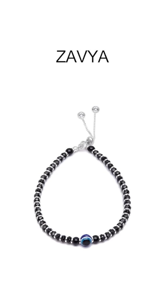 ZAVYA 925 Sterling Silver Beads Bracelet Rhodium Plated Women - Image 3