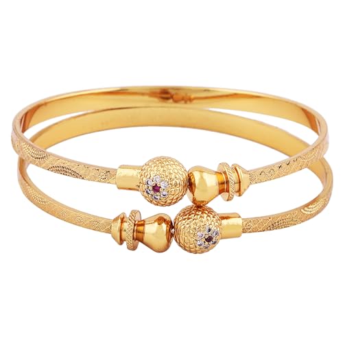 Shining Diva Set of 2 18k Gold Plated Adjustable Bracelets - Image 5