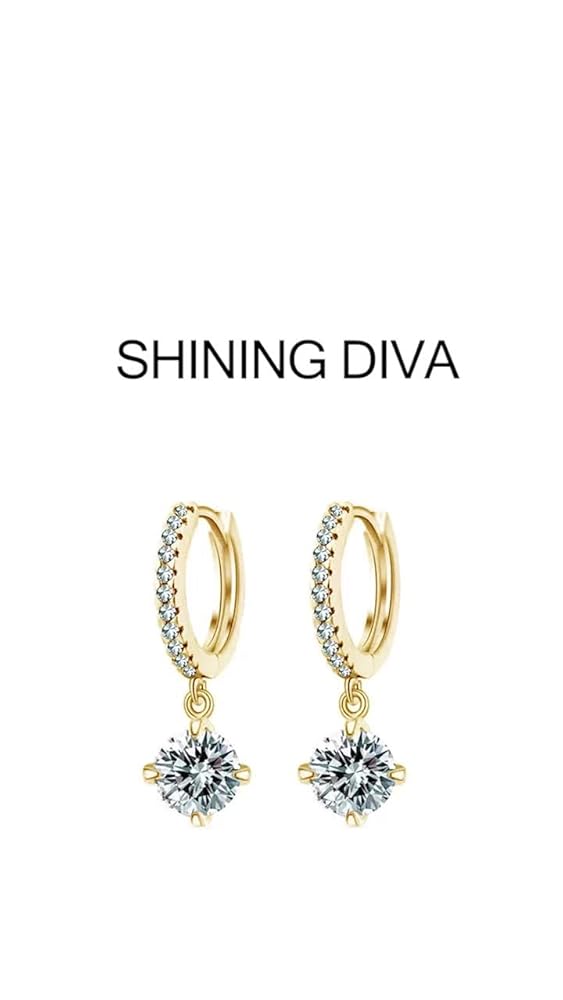 Shining Diva 18K Gold Plated Austrian Crystal Bali Earrings - Image 3
