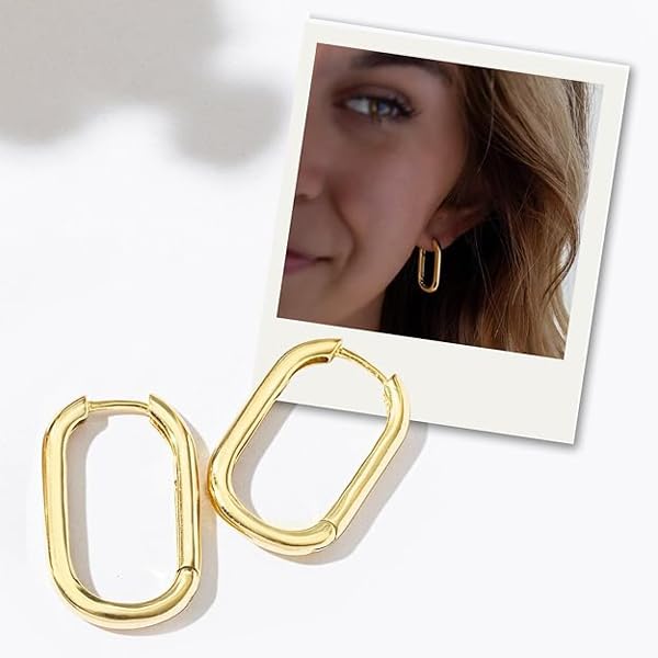 Shining Diva 14k Gold Plated Simple Plain Lin Jewellery - Image 4