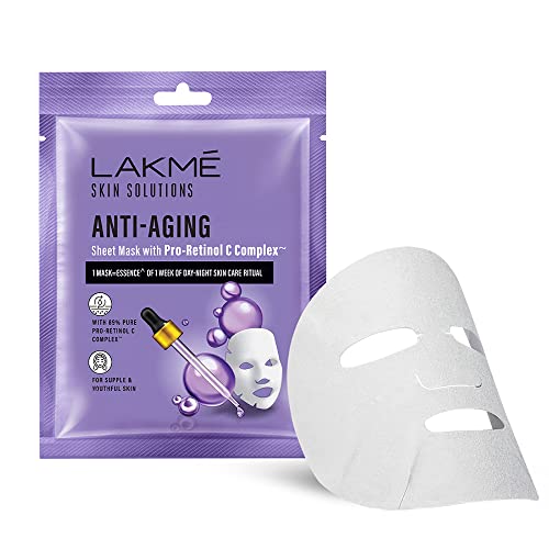Lakme Solutions Anti-Aging Sheet Mask Pro Retinol C Complex 25ml - Image 2