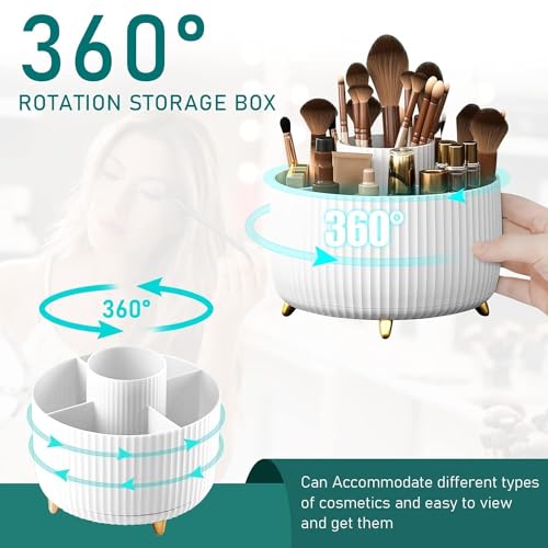 INKULTURE 360° Rotating Makeup Brush Holder Organizer - Image 4