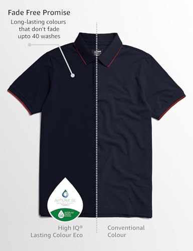 Symbol Men's Cotton Stretch Solid Polo T-Shirt Regular Fit - Image 4