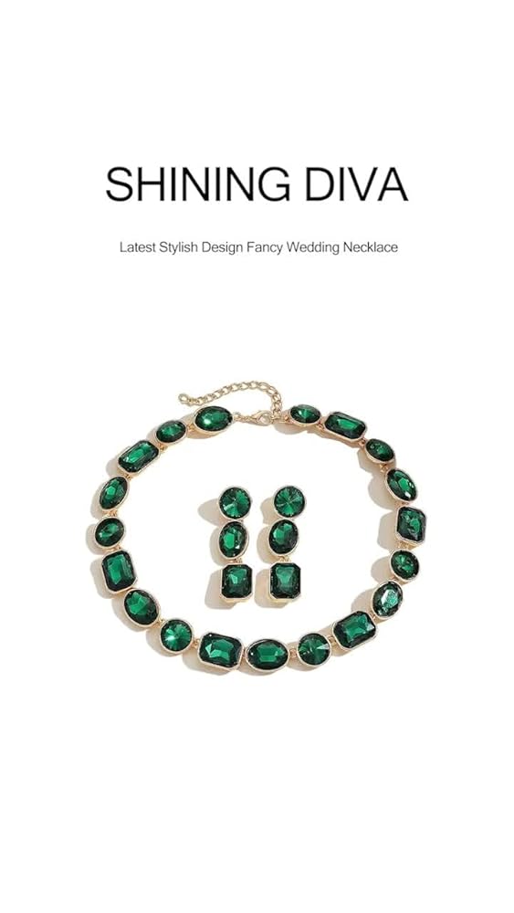 Shining Diva Fancy Wedding Necklace Jewellery Set for Women - Image 3