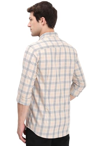 Allen Solly Men's 100% Cotton Slim Fit Checkered Shirt - Image 5