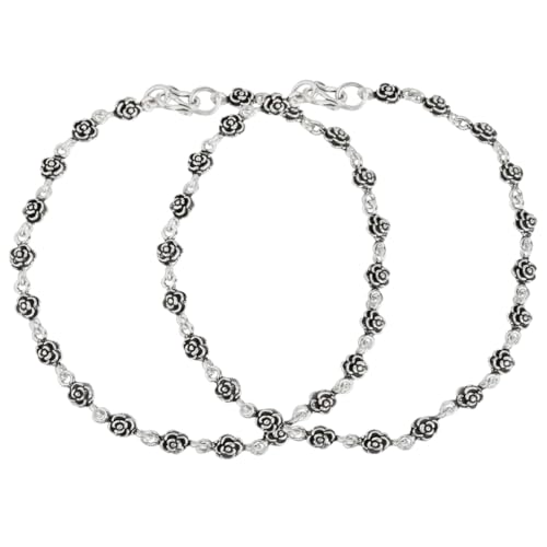 ZAVYA 925 Sterling Silver Rhodium Plated Anklet | Gifts for Women & Girls | With Certificate of Auth - Authentic ZAVYA Fashion | UrbanThreads - Image 2