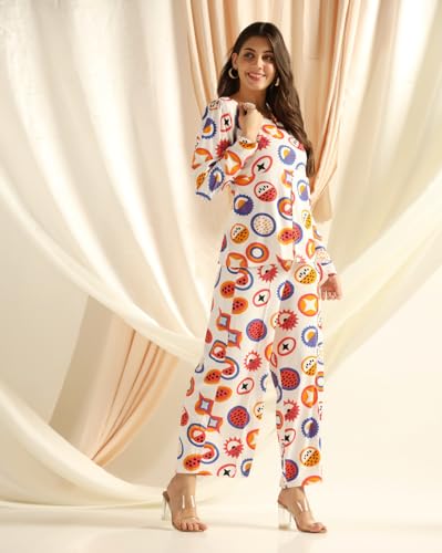 Leriya Fashion Women Co Ord Set Lycra Cotton Floral Stylish | Festive Co Ord Set | Travel | Full Sle - Authentic Leriya Fashion | UrbanThreads - Image 5