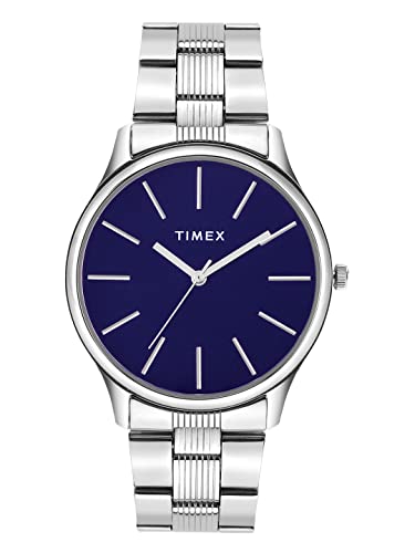 TIMEX Analog Watch Blue Dial Silver Stainless Steel Band - Image 2