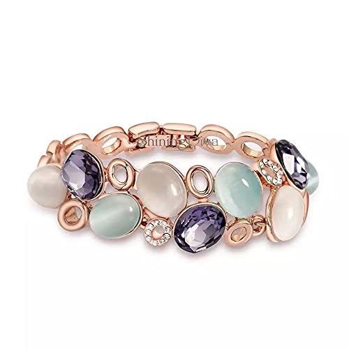 Shining Diva Rose Gold Austrian Crystal Bracelet for Women - Image 2