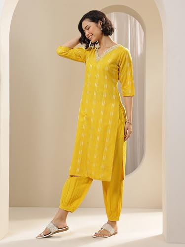 Libas Womens Woven Design Cotton Blend Straight Kurta With Salwar and Dupatta - Authentic Libas Clothing | UrbanThreads - Image 5