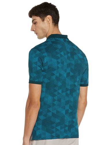 Peter England Men's Cotton Abstract Geometric Print Polo Shirt - Image 3