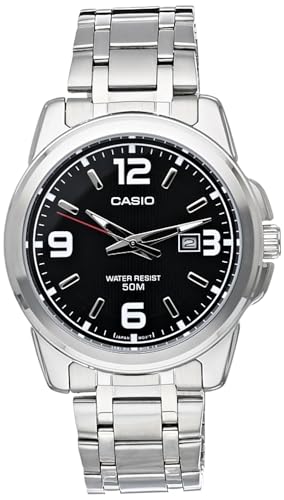 Casio Enticer Silver Watch Black Dial Men - Image 5
