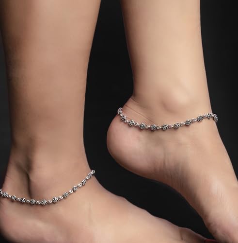 ZAVYA 925 Sterling Silver Rhodium Plated Anklet | Gifts for Women & Girls | With Certificate of Auth - Authentic ZAVYA Fashion | UrbanThreads - Image 4