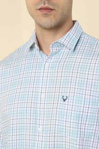 Allen Solly Men Cotton Slim Fit Small Checks Casual Shirt - Image 5