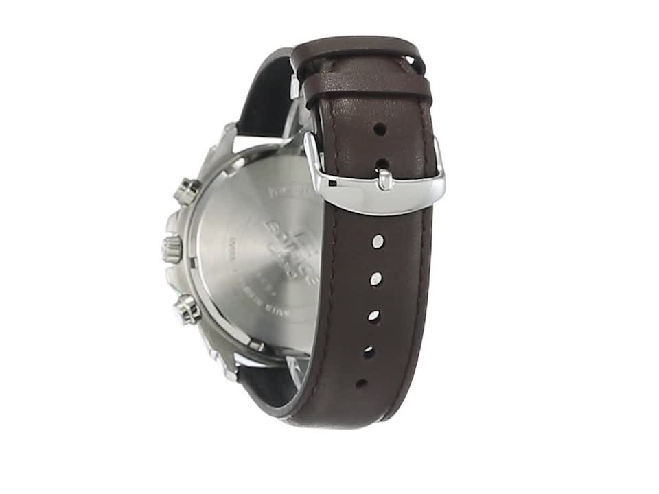 Casio Edifice Brown Leather Chronograph Watch - Image 5