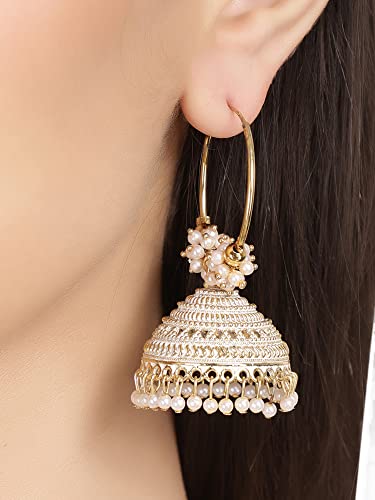 Shining Diva Traditional Hoop Jhumki Earrings for Women & Girls - Image 5