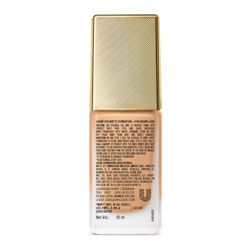 Lakme 9to5 Hya Matte Foundation Warm Sand 25ml - Image 4