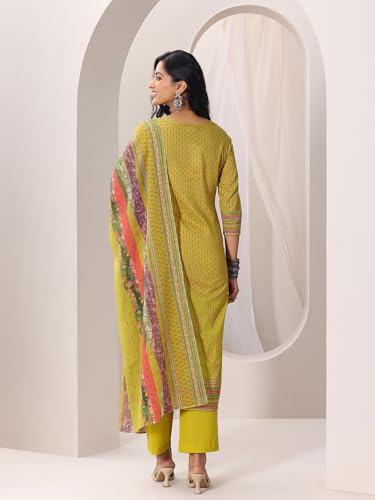 Libas Womens Printed Cotton Straight Kurta With Trousers and Dupatta - Authentic Libas Clothing | UrbanThreads - Image 5