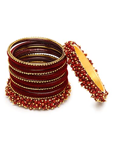 Shining Diva Gold Plated Set of 23 Traditional Bangles for Women - Image 3