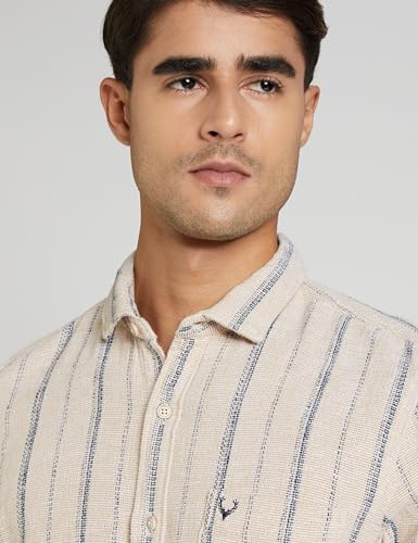Allen Solly Men Cotton Blend Regular Fit Striped Casual Shirt - Image 5