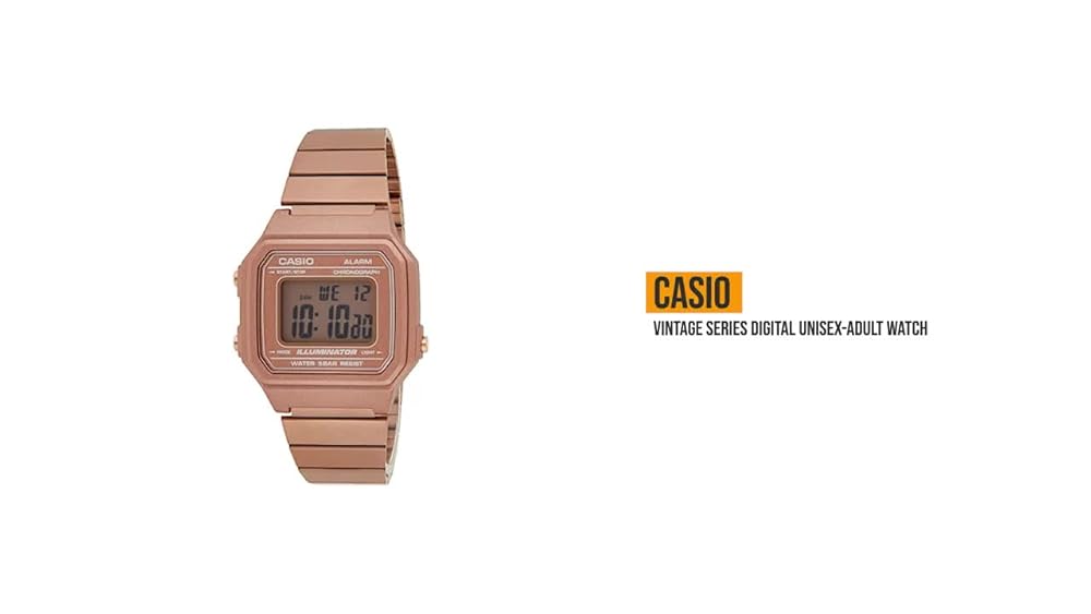 Casio Vintage Digital Watch Rose Gold Retro - Image 3