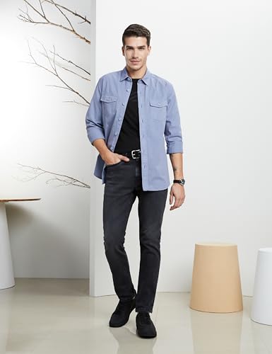 Symbol Men's Casual Washed Cotton Twill Shirt Regular Fit - Image 5