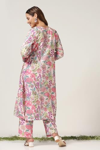 Leriya Fashion Women’s Floral Printed Kurta Set with Pants Long Sleeve Ethnic for Casual, Festive & - Authentic Leriya Clothing | UrbanThreads - Image 5