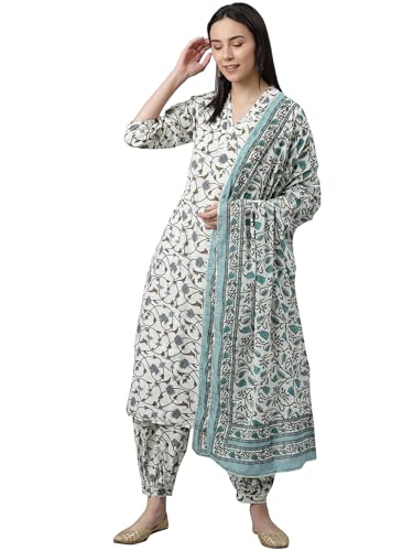 Libas Womens Printed Cotton Straight Kurta With Salwar and Dupatta - Authentic Libas Clothing | UrbanThreads - Image 2