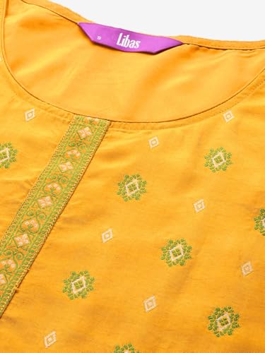 Libas Womens Self Design Silk Blend Straight Kurta With Trousers and Dupatta - Authentic Libas Clothing | UrbanThreads - Image 5