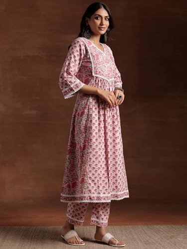Libas Womens Printed Cotton A-Line Kurta With Palazzos - Authentic Libas Clothing | UrbanThreads - Image 5