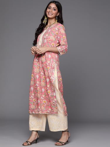 Libas Womens Printed Cotton Straight Kurta With Palazzos and Dupatta - Authentic Libas Clothing | UrbanThreads - Image 4