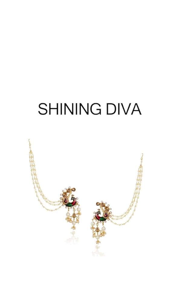 Shining Diva Gold Plated Pearl Earrings for Women & Girls - Image 3