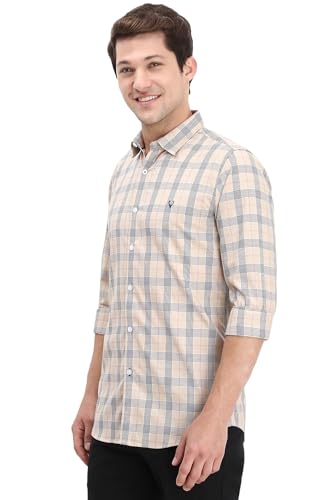 Allen Solly Men's 100% Cotton Slim Fit Checkered Shirt - Image 4