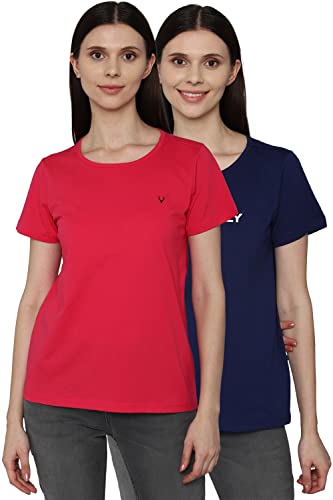 Allen Solly Women Cotton Solid Regular Fit T-Shirt - Image 2