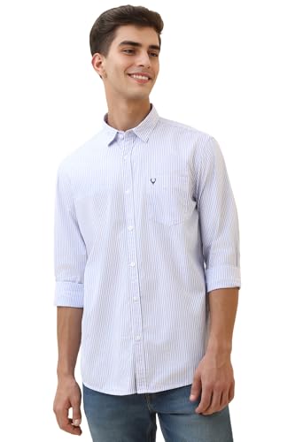 Allen Solly Men Cotton Striped Regular Fit Shirt - Image 2