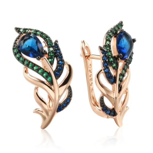 Shining Diva 18k Rose Gold Plated Copper Zircon Earrings Women - Image 2