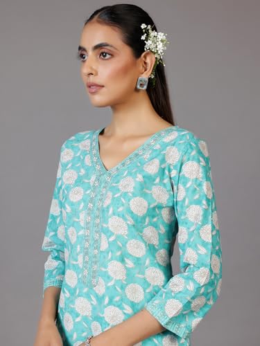 Libas Womens Cotton Printed Straight Kurta Set with Trousers and Dupatta - Authentic Libas Clothing | UrbanThreads - Image 5