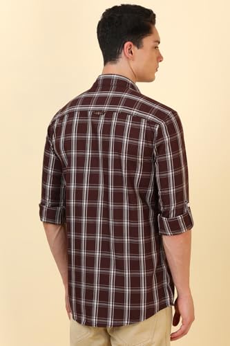 Allen Solly Men Cotton Checkered Regular Fit Shirt - Image 5