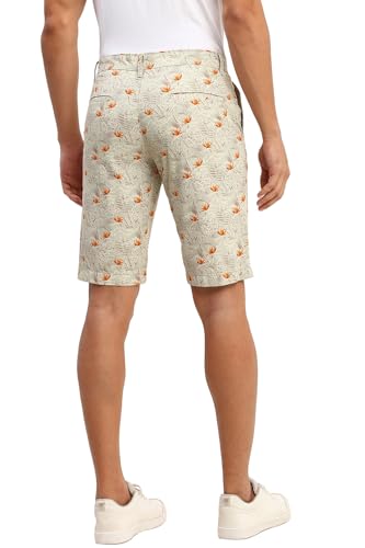 Allen Solly Men Green Print Slim Shorts - Image 4