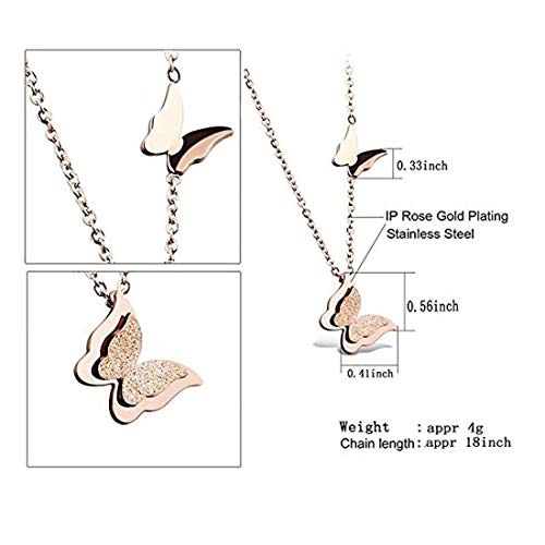 Shining Diva 18k Rose Gold Plated Butterfly Pendant - Image 4