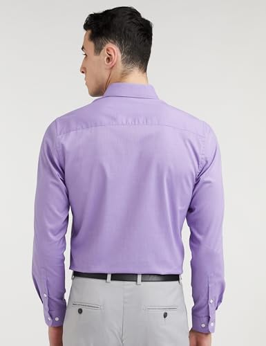 Peter England Men's Solid Slim Fit Full Sleeve Formal Shirt - Image 5