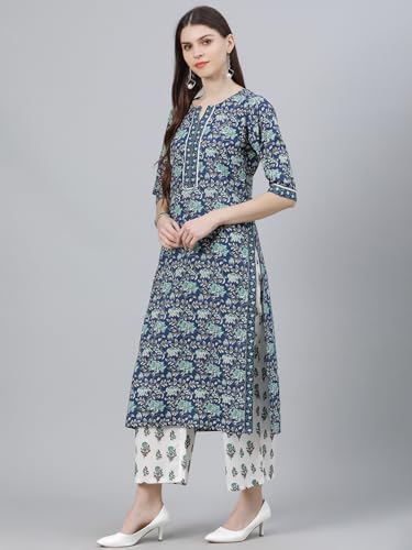 Libas Womens Printed Cotton Straight Kurta With Palazzos and Dupatta - Authentic Libas Clothing | UrbanThreads - Image 4