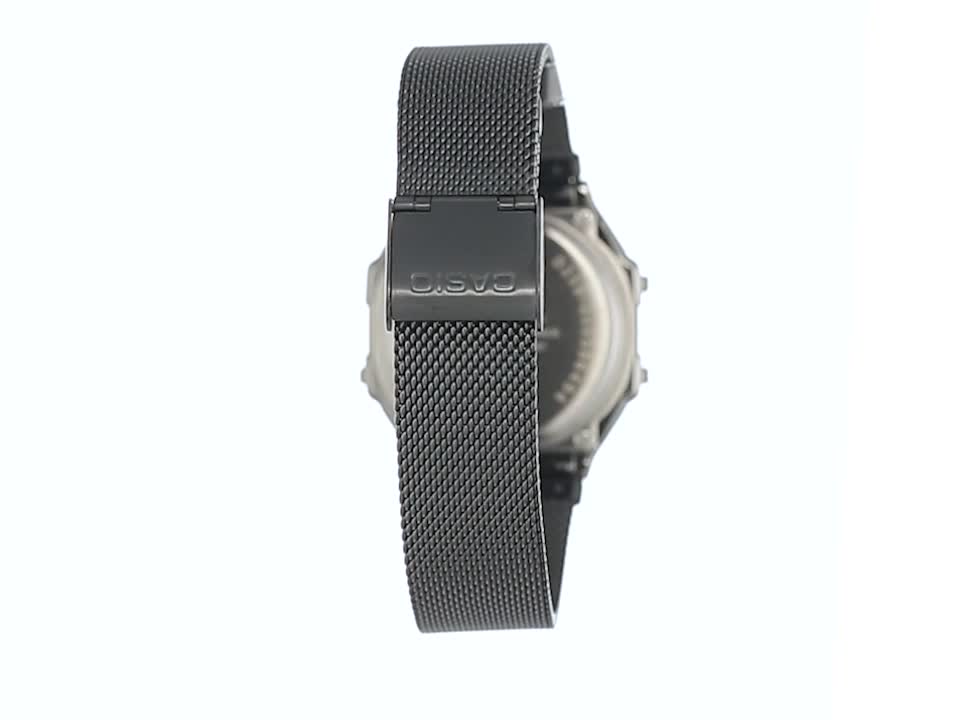 Casio Vintage Black Digital Watch Silver Stainless Steel - Image 4