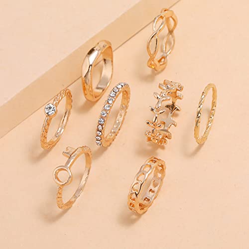 Shining Diva Knuckle Rings Set for Women Gold Silver - Image 4