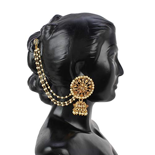 Shining Diva Gold Plated Pearl Earrings for Women & Girls - Image 5