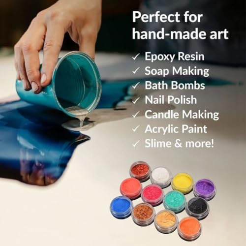 UrbanThreads Mica Powder Pack of 6 Non-Toxic Colors - Image 3