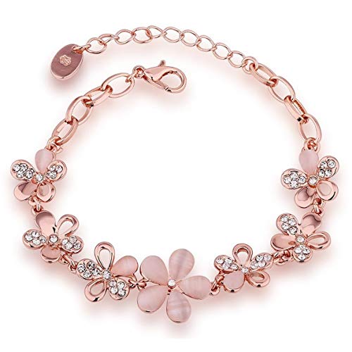 Shining Diva 18k Rose Gold Bracelet Earrings Combo for Women - Image 2