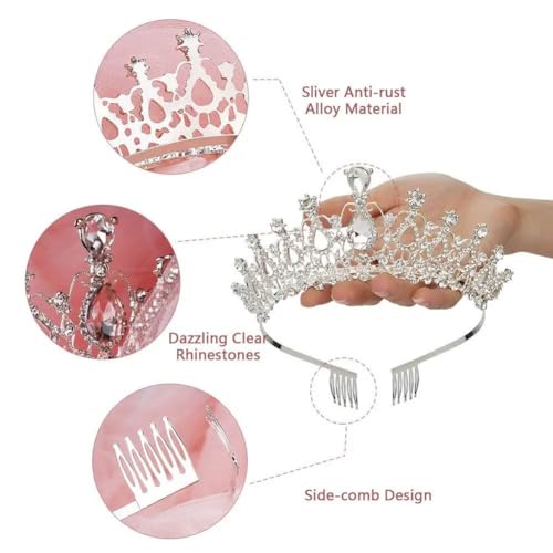 Shining Diva Crystal Tiara Crown Headband for Women - Image 5