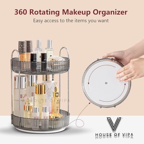 UrbanThreads 360° Rotating Makeup Organizer Box with Drawers - Image 5