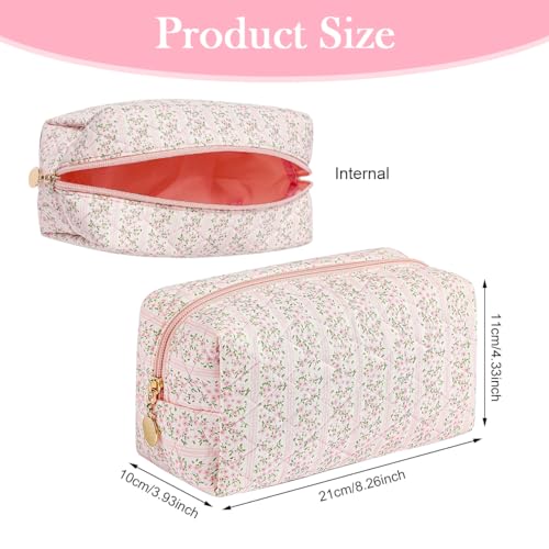 MAYCREATE Makeup Organizer Bag Floral Prints Large Capacity - Image 4